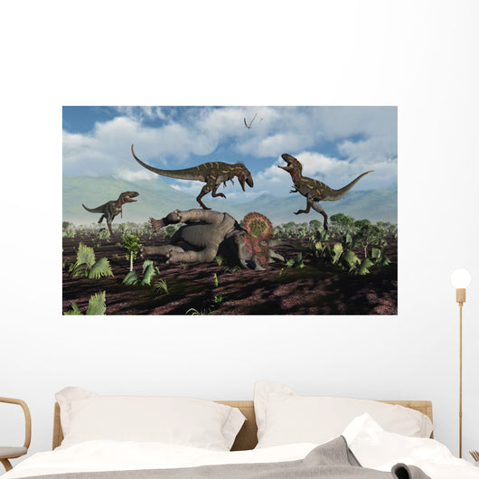 Pack Nanotyrannus Dinosaurs Attacking Wall Decal