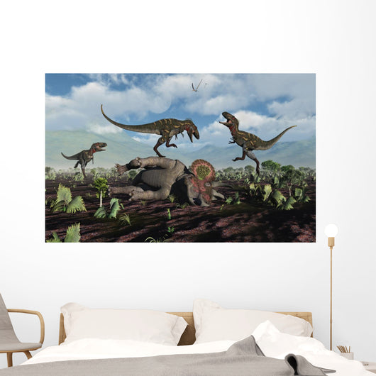 Pack Nanotyrannus Dinosaurs Attacking Wall Decal