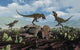 Pack Nanotyrannus Dinosaurs Attacking Wall Decal