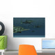 Stenopterygius Ichthyosaurs Swimming Underwater Murky Wall Decal