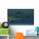 Stenopterygius Ichthyosaurs Swimming Underwater Murky Wall Decal