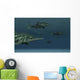 Stenopterygius Ichthyosaurs Swimming Underwater Murky Wall Decal