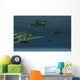 Stenopterygius Ichthyosaurs Swimming Underwater Murky Wall Decal