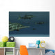 Stenopterygius Ichthyosaurs Swimming Underwater Murky Wall Decal