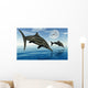 Pair Stenopterygius Ichthyosaurs Jumping Wall Decal