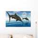 Pair Stenopterygius Ichthyosaurs Jumping Wall Decal