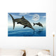 Pair Stenopterygius Ichthyosaurs Jumping Wall Decal