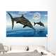 Pair Stenopterygius Ichthyosaurs Jumping Wall Decal