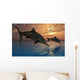 Pair Stenopterygius Ichthyosaurs Jumping Evening Wall Decal