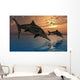 Pair Stenopterygius Ichthyosaurs Jumping Evening Wall Decal