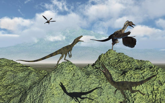 Juravenators Chasing Archaeopteryx Wall Decal