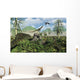 Carnivorous Juravenators Hunting during Wall Decal