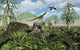 Carnivorous Juravenators Hunting during Wall Decal