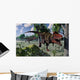Pair Tarbosaurus Dinosaurs Hunting Wall Decal