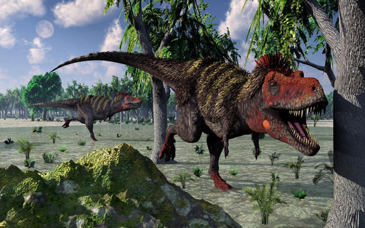 Pair Tarbosaurus Dinosaurs Hunting Wall Decal