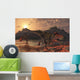 Pair Tarbosaurus Dinosaurs Scavaging Wall Decal