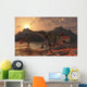 Pair Tarbosaurus Dinosaurs Scavaging Wall Decal