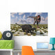 Tarbosaurus Dinosaur Approaching Pinacosaurus Wall Decal