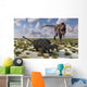 Tarbosaurus Dinosaur Approaching Pinacosaurus Wall Decal