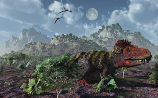 Lone Tarbosaurus Lying Ground Wall Decal