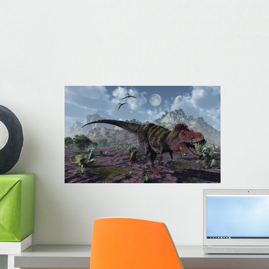 Tarbosaurus Dinosaurs Hunting for Wall Decal