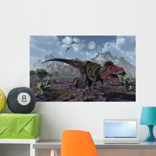 Tarbosaurus Dinosaurs Hunting for Wall Decal