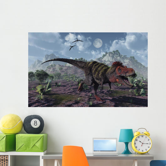 Tarbosaurus Dinosaurs Hunting for Wall Decal