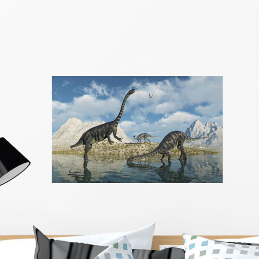 Family Massospondylus Watering Hole Wall Decal