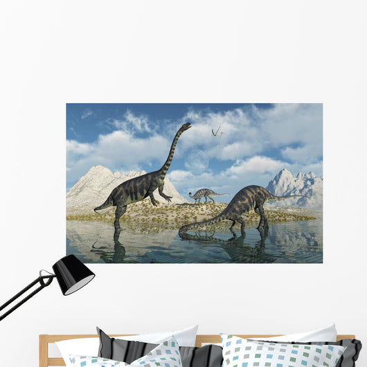 Family Massospondylus Watering Hole Wall Decal