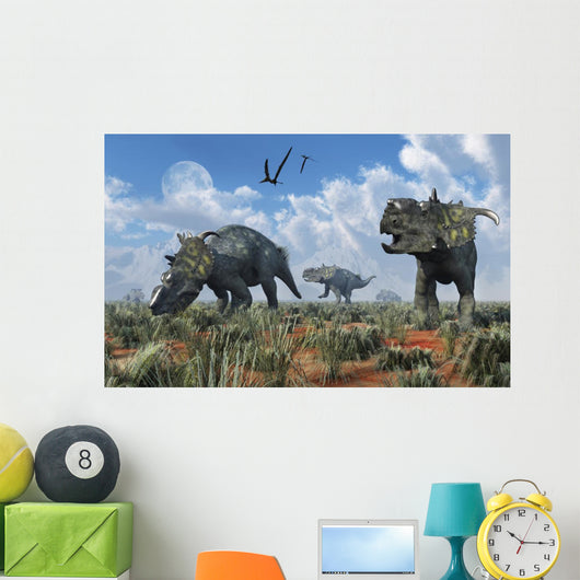 Herd Pachyrhinosaurus Dinosaurs Wall Decal
