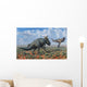 Pachyrhinosaurus Confronting Carnotaurus Distant Wall Decal