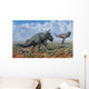 Pachyrhinosaurus Confronting Carnotaurus Distant Wall Decal