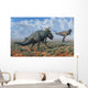 Pachyrhinosaurus Confronting Carnotaurus Distant Wall Decal