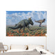 Pachyrhinosaurus Confronting Carnotaurus Distant Wall Decal