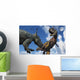 Pachyrhinosaurus Confronting Carnotaurus Close-up Wall Decal