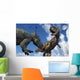 Pachyrhinosaurus Confronting Carnotaurus Close-up Wall Decal