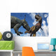 Pachyrhinosaurus Confronting Carnotaurus Close-up Wall Decal