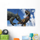 Pachyrhinosaurus Confronting Carnotaurus Close-up Wall Decal