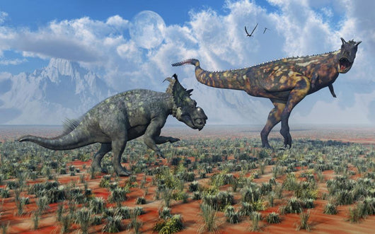 Pachyrhinosaurus Confronting Carnotaurus Wall Decal