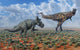 Pachyrhinosaurus Confronting Carnotaurus Wall Decal