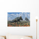 Pair Male Pachyrhinosaurus Sizing Close-up Wall Decal