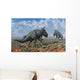 Pair Male Pachyrhinosaurus Sizing Close-up Wall Decal