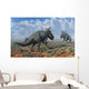 Pair Male Pachyrhinosaurus Sizing Close-up Wall Decal
