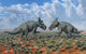 Pair Male Pachyrhinosaurus Sizing Wall Decal