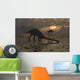 Pair Massospondylus Watering Hole Evening Wall Decal