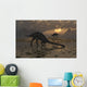 Pair Massospondylus Watering Hole Evening Wall Decal