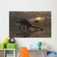 Pair Massospondylus Watering Hole Evening Wall Decal