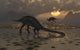 Pair Massospondylus Watering Hole Evening Wall Decal