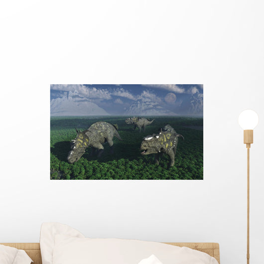 Pachyrhinosaurus Dinosaurs Grazing Wall Decal