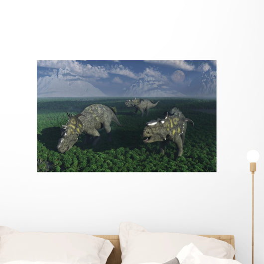 Pachyrhinosaurus Dinosaurs Grazing Wall Decal